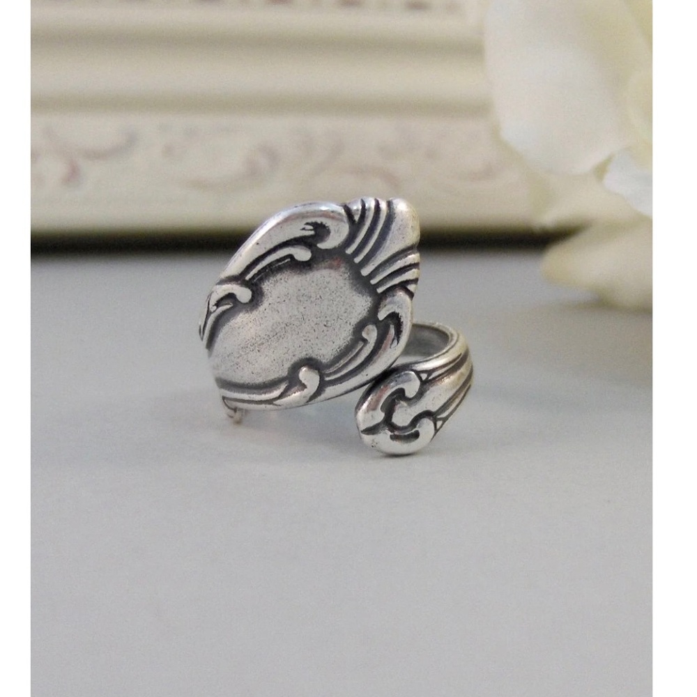 Ring Silver ring vintage antique spoon ring silver boho hippie
